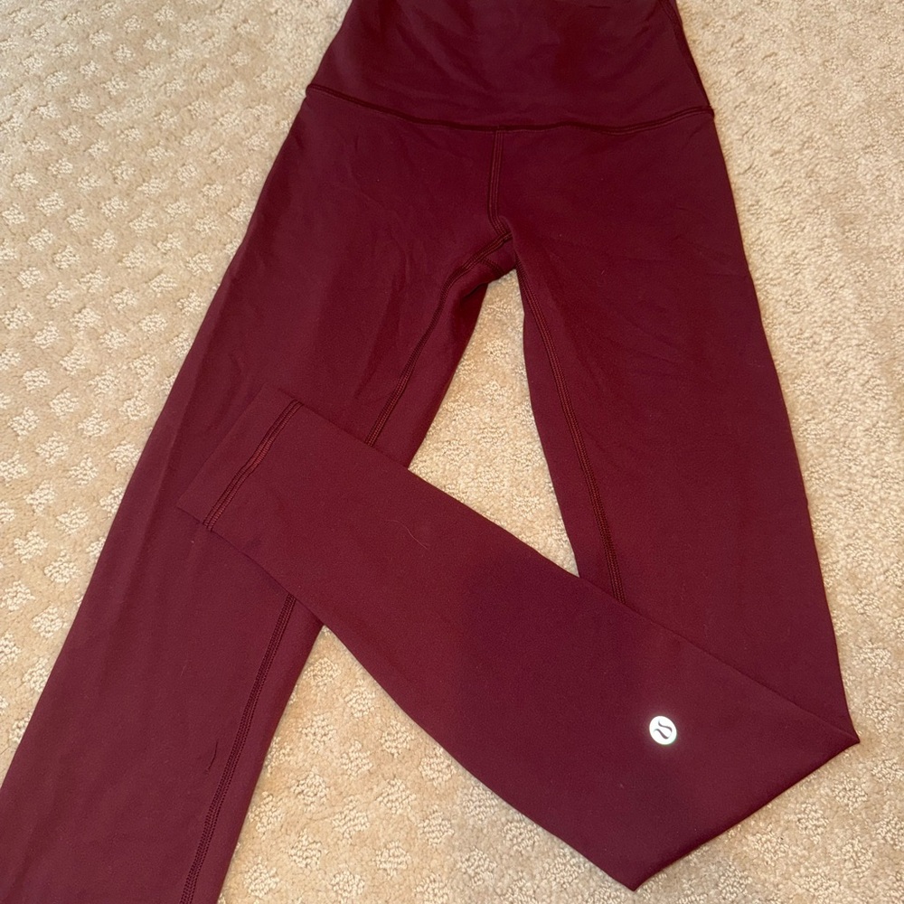 Lululemon Athletica maroon Leggings High Waist Stretch